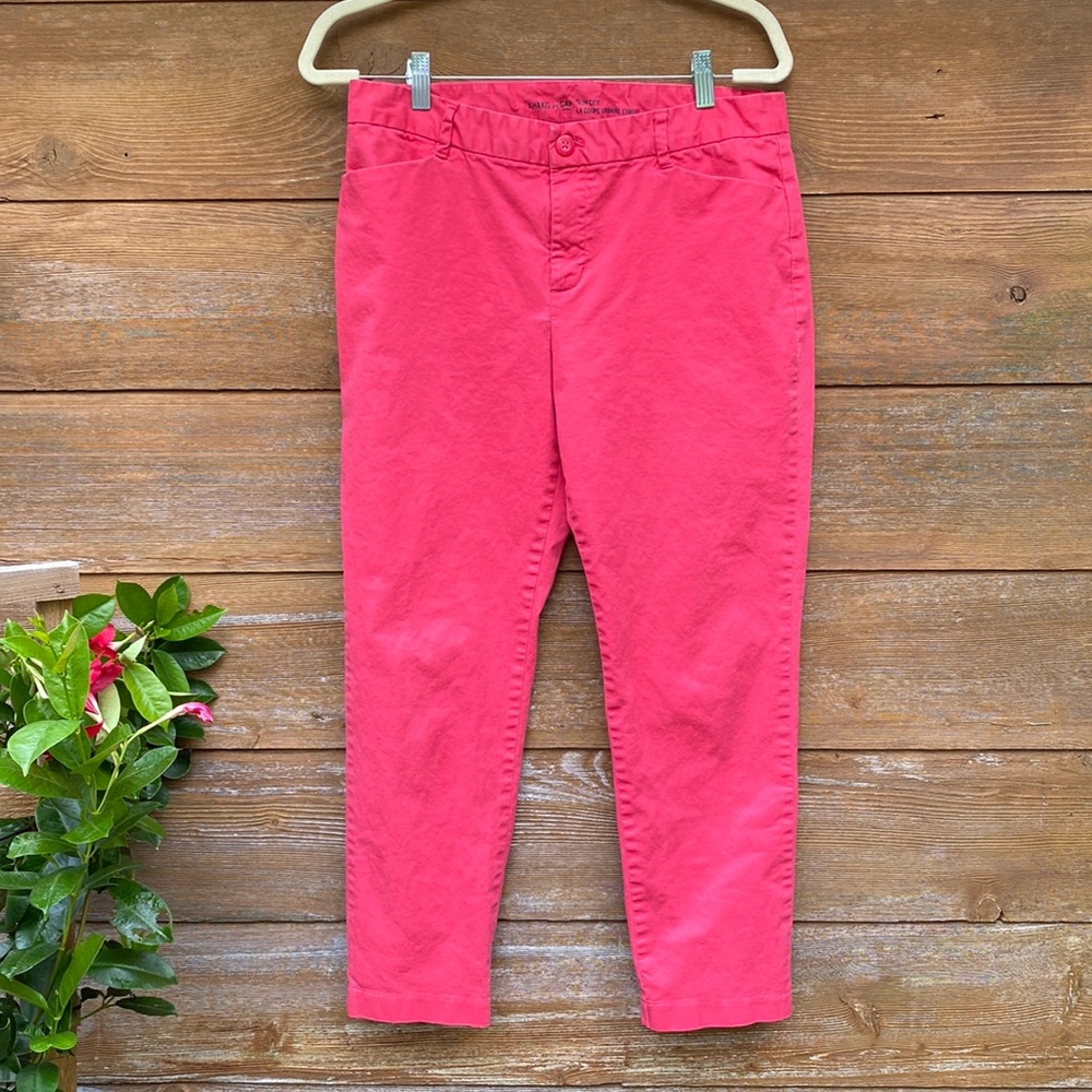 GAP Bright Pink Coral Slim City Khaki Capris
